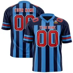 Navy Powder Blue Thick Stripe Authentic Football Jersey