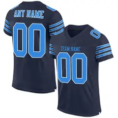 Navy Powder Blue-White Classic Mesh Football Jersey 1