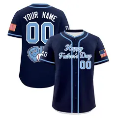 Navy Powder Blue White Father's Day Classic Baseball Jersey 1