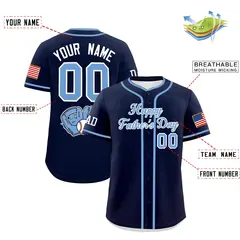 Navy Powder Blue White Father's Day Classic Baseball Jersey 2