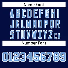 Navy Powder Blue-White Raglan Full-Snap Varsity Letterman Jacket 4