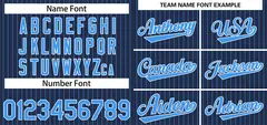 Navy Powder Blue-White Stripe Baseball Jersey 3