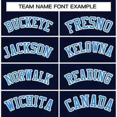 Navy Powder Blue-White Stripe Letterman Bomber Varsity Jacket 3