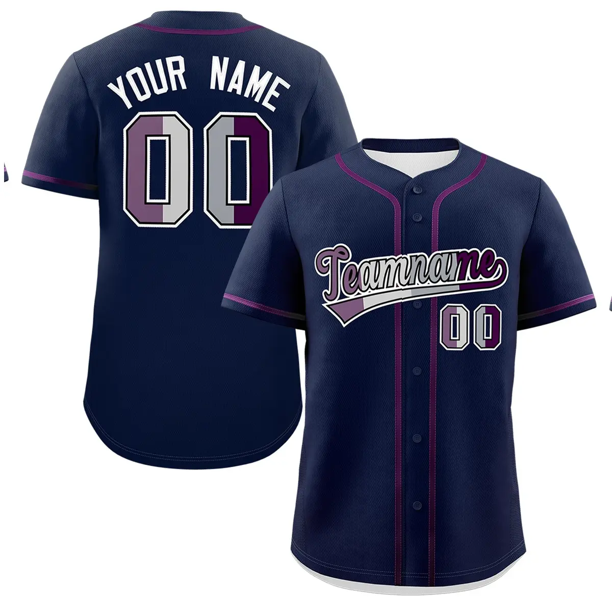 Navy Purple Classic Pride Month Genderless Baseball Jersey