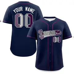 Navy Purple Classic Pride Month Genderless Baseball Jersey