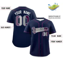 Navy Purple Classic Pride Month Genderless Baseball Jersey 2