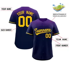 Navy Purple Gradient Authentic Baseball Jersey 2