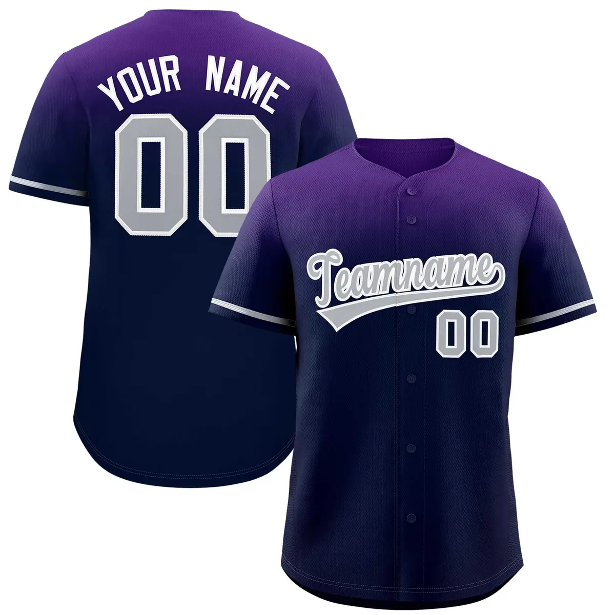Navy Purple Gradient Authentic Baseball Jersey