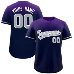 Navy Purple Gradient Authentic Baseball Jersey