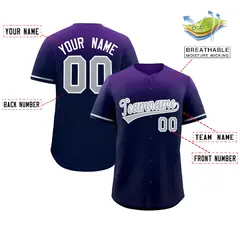 Navy Purple Gradient Authentic Baseball Jersey 2