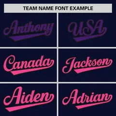 Navy Purple-Pink Gradient Side Baseball Jersey 3
