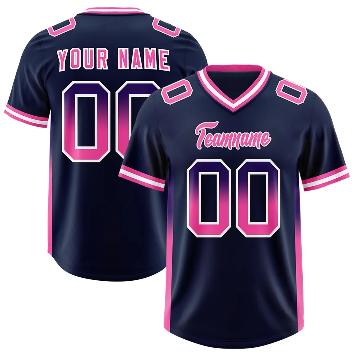 Navy Purple Pink Sides Gradient Fashion Football Jersey