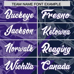 Navy Purple Split Lightning Pattern Football Jersey 3