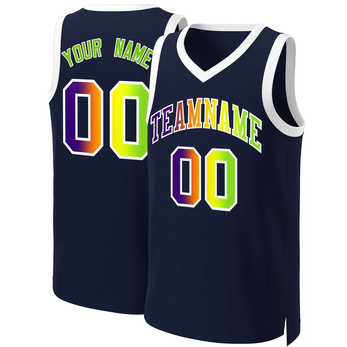 Navy Purple-White Classic Gradient Fashion Basketball Jersey