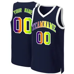 Navy Purple-White Classic Gradient Fashion Basketball Jersey 1