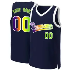 Navy Purple-White Classic Gradient Fashion Basketball Jersey 1