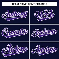 Navy Purple-White Classic Varsity Full-Snap Letterman Jacket 3
