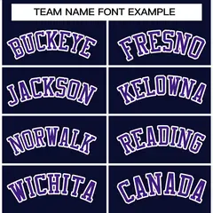 Navy Purple-White Classic Varsity Full-Snap Letterman Jacket 3
