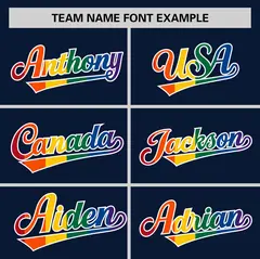 Navy Rainbow Pride Month Baseball Jersey 3