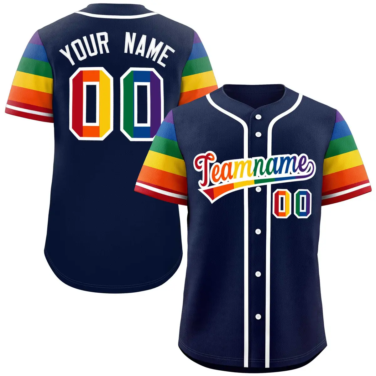 Navy Rainbow Pride Month Raglan Baseball Jersey