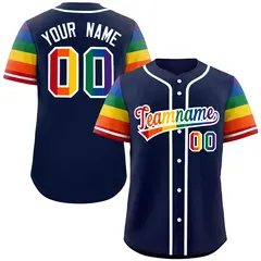 Navy Rainbow Pride Month Raglan Baseball Jersey
