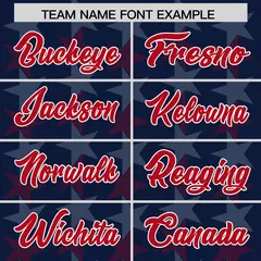 Navy Red All Star Graffiti Pattern Authentic Football Jersey 3