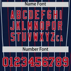 Navy Red and White Bi-Color Stripes Fashion Baseball Jersey 4