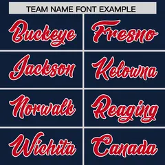 Navy Red and White Side Stripe Football Jersey 3