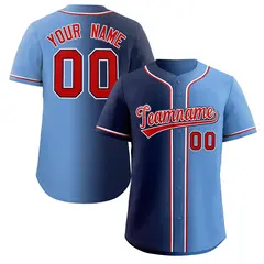 Navy Red-Black Gradient Fashion Authentic Baseball Jersey