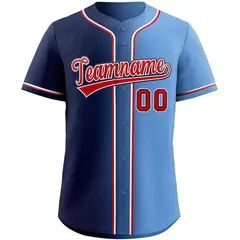 Navy Red-Black Gradient Fashion Authentic Baseball Jersey 3