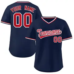 Navy Red Classic Authentic Pullover Baseball Jersey 1