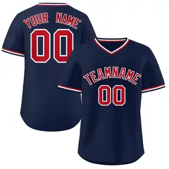 Navy Red Classic Authentic Pullover Baseball Jersey 1