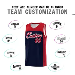 Navy Red Classic Sets Basketball Uniform Jersey 4