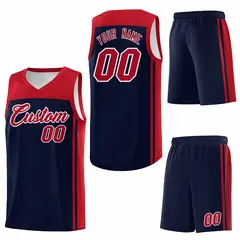 Navy Red Classic Sets Basketball Uniform Jersey 6