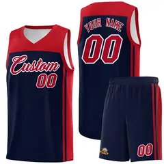 Navy Red Classic Sets Basketball Uniform Jersey