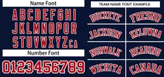 Navy Red Classic Striped Two-Button Softball Jersey 3