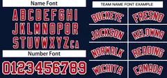 Navy Red Classic Striped Two-Button Softball Jersey 3