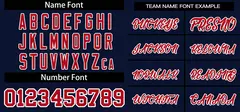 Navy Red Classic V-Neck Pullover Baseball Jersey 3