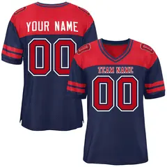 Navy Red Color Block Authentic Football Jersey 1