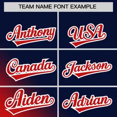 Navy Red Diagonal Stripe Gradient Fashion Baseball Jersey 3
