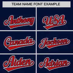 Navy Red Edge Color Block Authentic Baseball Jersey 3