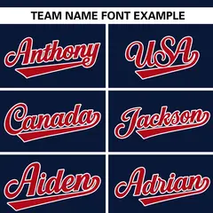 Navy Red Flame Graffiti Authentic Baseball Jersey 3