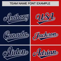 Navy Red Four Squares Performance Polo Shirt 3