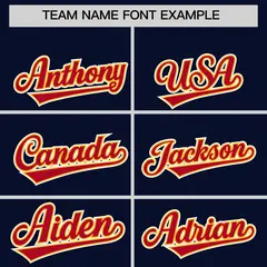 Navy Red-Gold Full-Snap Raglan Varsity Letterman Jacket 5