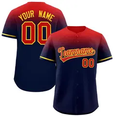 Navy Red Gradient Authentic Baseball Jersey