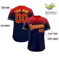 Navy Red Gradient Authentic Baseball Jersey 2