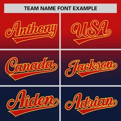 Navy Red Gradient Authentic Baseball Jersey 3