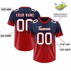 Navy Red Gradient Authentic Outdoor Football Jersey 2