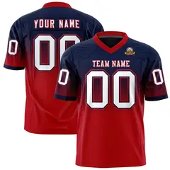Navy Red Gradient Fashion Authentic Football Jersey