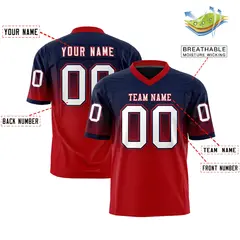 Navy Red Gradient Fashion Authentic Football Jersey 2
